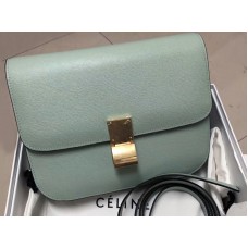 Bolso Celine mediano clásico en caja de piel de becerro verde menta
