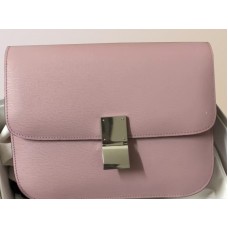 Bolso Celine mediano clásico en caja de piel de becerro rosa