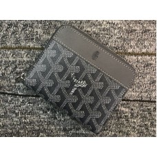 Cartera pequeña con cremallera Chevron de Goyard, gris