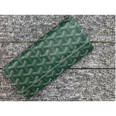Cartera larga Goyard Varenne Chevron verde