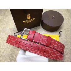 Cinturón Goyard Chevron Goyardine de piel Rojo