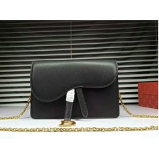 Clutch Dior Saddle de piel de becerro negro d6620