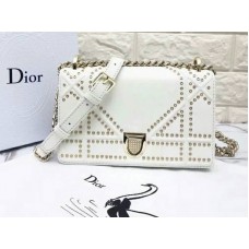 Bolso pequeño Dior Diorama de piel de becerro blanco d0421-13