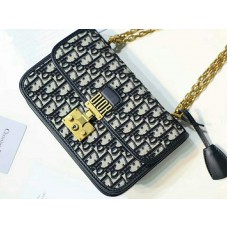 Bolso Dior Dioraddict Flap de lona con herrajes dorados y negros d100694