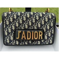 Bolso Dior J'Adior Flap de lona con herrajes dorados y negros d1005030