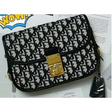 Bolso Dior Oblique Gold Signature de lona negra d100670