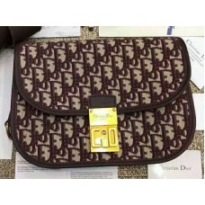 Bolso Dior Oblique Gold Signature de lona burdeos d1006701