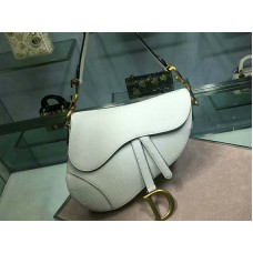 Bolso Dior Saddle de piel de becerro con herrajes dorados, blanco m0446l3