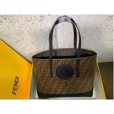 Bolso de compras Fendi Fabric FF negro f041