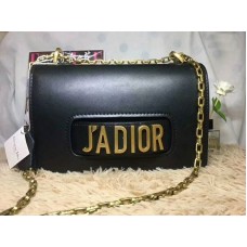 Bolso Dior J'Adior de piel de becerro con herrajes dorados envejecidos, negro