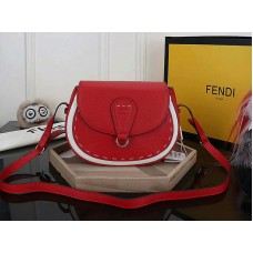 Bolso de hombro Fendi Saddlebag de piel rojo