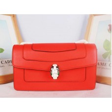 Funda con solapa Bvlgari Serpenti Forever 22 cm Piel de becerro roja