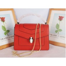 Funda con solapa Bvlgari Serpenti Forever 25 cm de piel de becerro roja