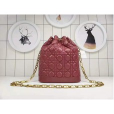 Bolso de mano Miss Dior de piel de cordero burdeos