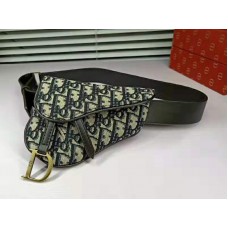 Bolso de cinturón Dior Oblique Saddle Azul