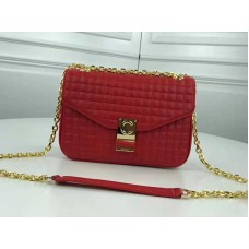 Bolso mediano Celine C en piel de becerro acolchada roja