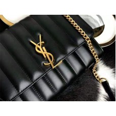 Saint Laurent Vicky Medium en Matelassé, piel de cordero negra