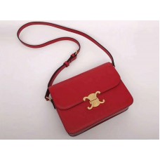Bolso Celine Triomphe mediano de piel de becerro brillante roja