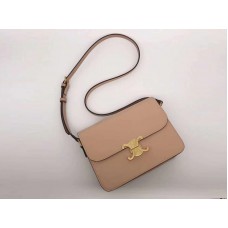 Bolso Celine Triomphe mediano de piel de becerro brillante beige