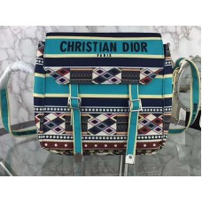 Bolso bandolera Dior Diorcamp de lona bordada verde
