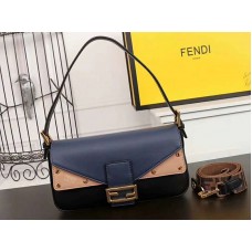 Bolso bandolera Fendi Baguette FF rosa y azul