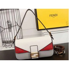 Bolso bandolera Fendi Baguette FF rojo y blanco