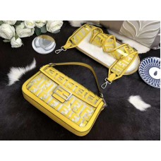 Bolso Baguette Fendi en PU amarillo