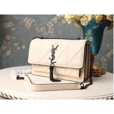 Saint Laurent Jamie Medium Carre Rive en crema Clafskin