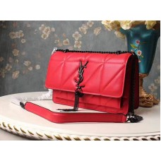 Saint Laurent Jamie Medium Carre Rive en Clafskin Rojo