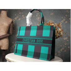 Bolso tote Dior de cuadros verdes y negros