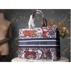 Bolso Dior Book Tote Toile De Jouy Azul