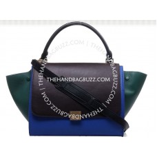 Bolso de hombro Celine Trapeze de piel de becerro multicolor marrón/azul/verde