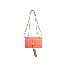 Bolso mini con monograma de Yves Saint Laurent en piel naranja original