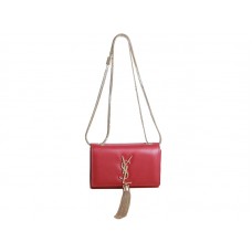 Bolso mini monograma de Yves Saint Laurent en piel original, rojo