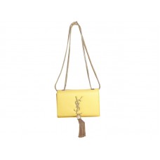 Bolso mini monograma de Yves Saint Laurent en piel amarilla original