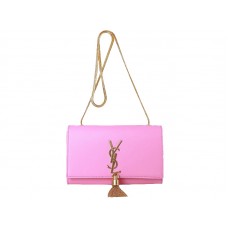 Bolso pequeño con monograma de Yves Saint Laurent en piel rosa original