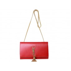 Bolso pequeño con monograma de Yves Saint Laurent en piel original roja