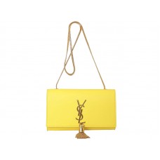 Bolso pequeño con monograma de Yves Saint Laurent en piel original amarilla