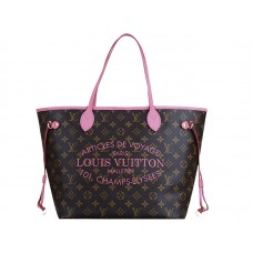 Louis Vuitton 2013 Monogram Neverfull Mm Rose Terciopelo