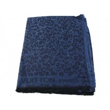 Bufanda Louis Vuitton con estampado de leopardo azul