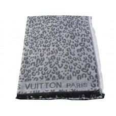 Bufanda Louis Vuitton con estampado de leopardo gris claro