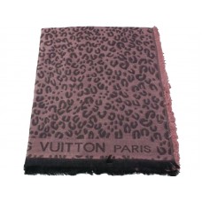 Bufanda Louis Vuitton con estampado de leopardo rosa