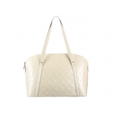 Bolso de hombro con cremallera Louis Vuitton Monogram Vernis Avalon en beige