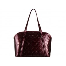Bolso de hombro con cremallera Louis Vuitton Monogram Vernis Avalon morado oscuro