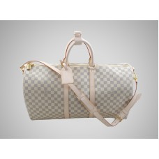 Louis Vuitton Damier Azur Keepall 55 con correa para el hombro