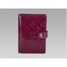 Funda para agenda Louis Vuitton Monogram Vernis con anillas pequeñas, color violeta