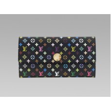 Louis Vuitton Monogram Multicolore Cartera Sarah Negra Pistache