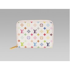 Monedero con cremallera multicolor Monogram de Louis Vuitton, blanco