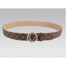 Cinturón Louis Vuitton 1904 Damier con hebilla plateada