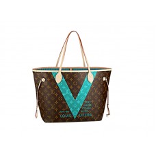 Louis Vuitton Monogram V Neverfull Mm Turquesa